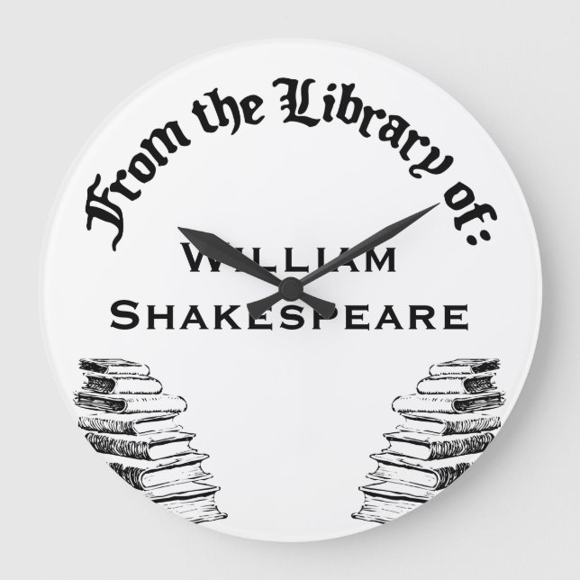 Reloj Redondo Grande De la Biblioteca de Muros Redondos de Personalizad (Anverso)