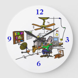 Reloj Redondo Grande De la "reloj de pared cueva del hombre" del equipo