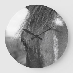 Reloj Redondo Grande de pura sangre b/w