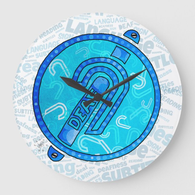 Reloj Redondo Grande Deaf Symbol English (Anverso)