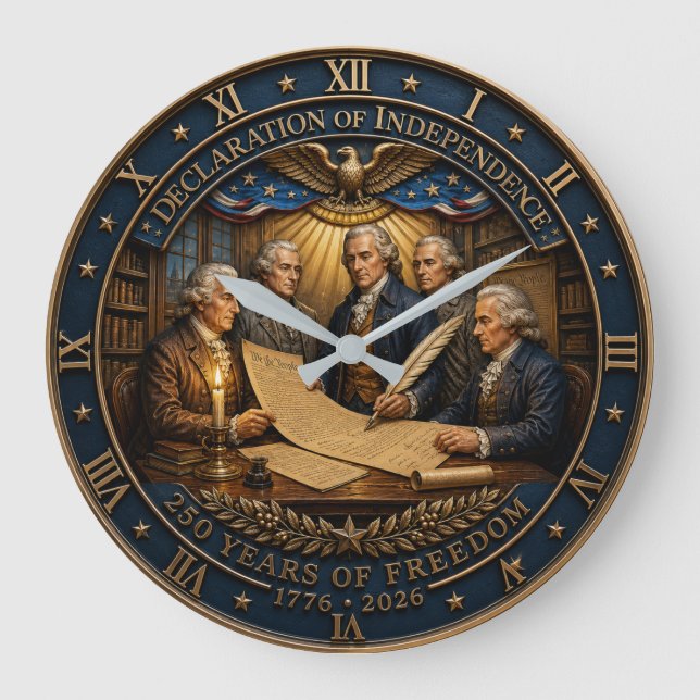 Reloj Redondo Grande Declaration of Independence 250th Anniversary (Anverso)