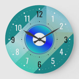 Reloj Redondo Grande Decoración antigua y contemporánea - Verde azulado