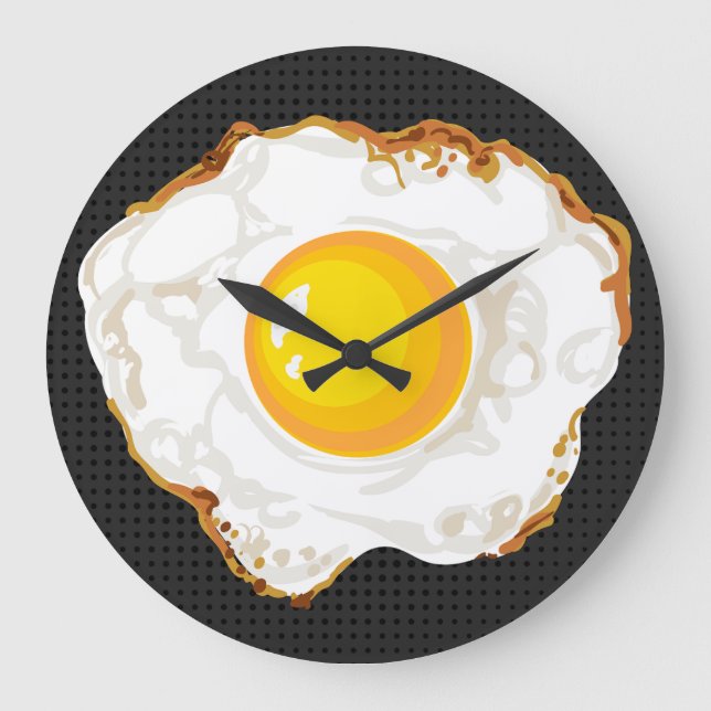 Reloj Redondo Grande Decoración de cocción de huevos fritos estilo retr (Anverso)