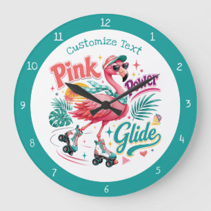 Reloj Redondo Grande Decoración de habitación de niñas con flamencos li