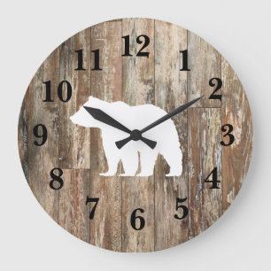 Reloj Redondo Grande Decoración De Madera Rústica