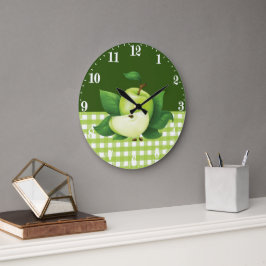 Reloj Redondo Grande Decoración de manzanas en cocina