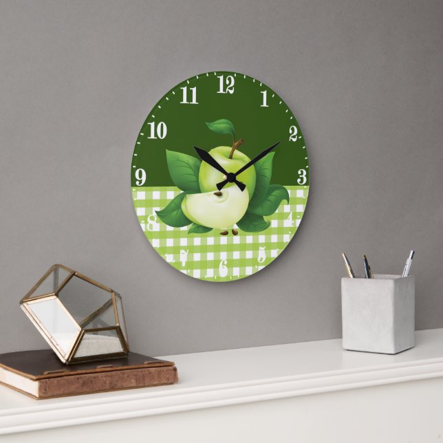 Reloj Redondo Grande Decoración de manzanas en cocina (Oficina)