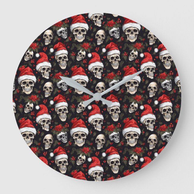 Reloj Redondo Grande Decoración de vacaciones oscuras Navidades góticos (Anverso)