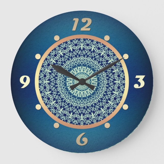 Reloj Redondo Grande Decoración elegante, oriental, moderna (Anverso)