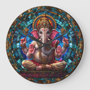 Reloj Redondo Grande Decoración espiritual india para casa o templo