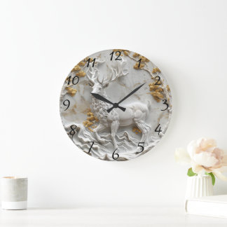 Reloj Redondo Grande Decoración festiva de Navidades renos