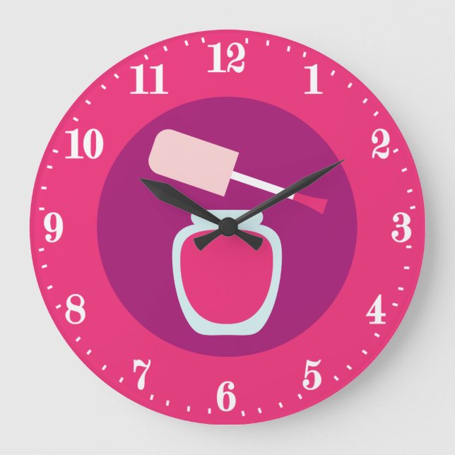 Reloj Redondo Grande Decoración moderna de uñas (Anverso)