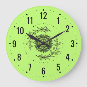 Reloj Redondo Grande Decoración moderna inspirada en la naturaleza - ex