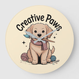 Reloj Redondo Grande Decoración para aficionados a la pintura de perros
