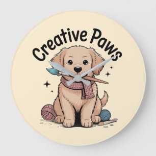 Reloj Redondo Grande Decoración para aficionados a la pintura de perros