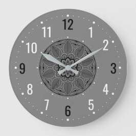 Reloj Redondo Grande Decoración rústica y clásica - Gris vintage