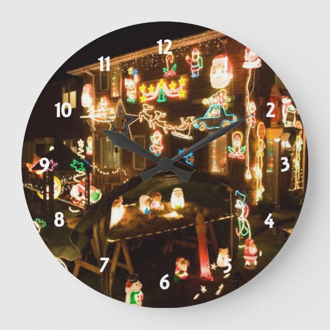 Reloj Redondo Grande Decoraciones navideñas exteriores (Anverso)