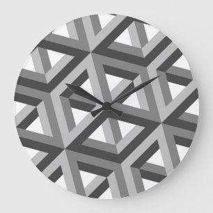 Reloj Redondo Grande Decorative 3D Hexagons Pattern