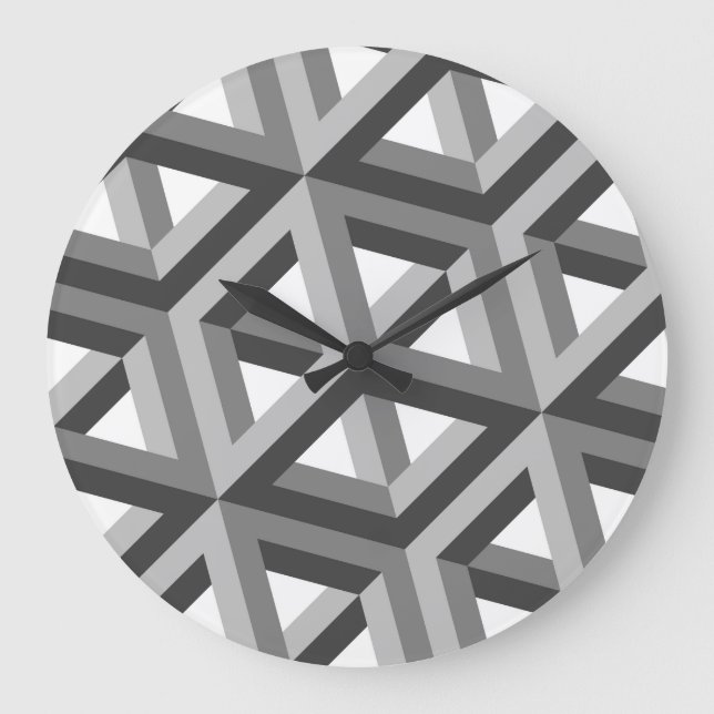 Reloj Redondo Grande Decorative 3D Hexagons Pattern (Anverso)