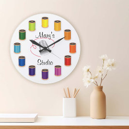 Reloj Redondo Grande Dedal, aguja e hilos de costura