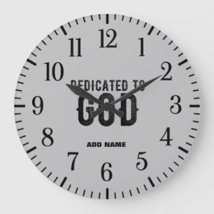 RELOJ REDONDO GRANDE DEDICADO A DIOS PERSONALIZABLE ASH GUAY TEXTO NEGR