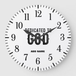 RELOJ REDONDO GRANDE DEDICADO A DIOS PERSONALIZABLE GUAY TEXTO NEGRO