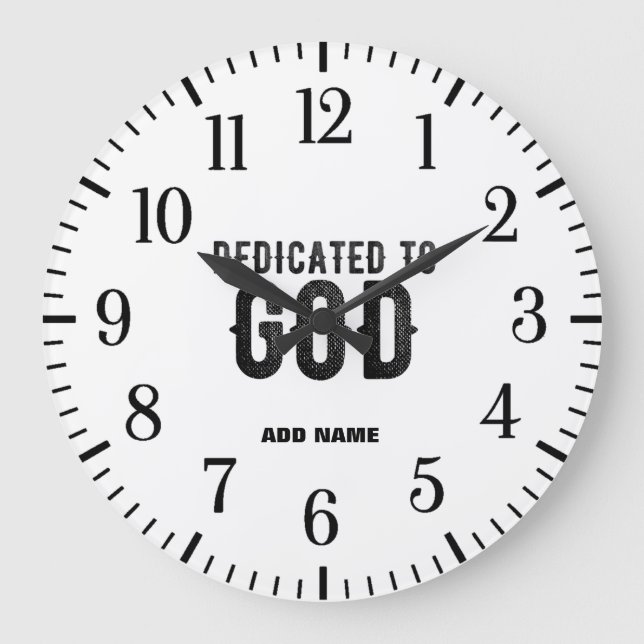 RELOJ REDONDO GRANDE DEDICADO A DIOS PERSONALIZABLE GUAY TEXTO NEGRO (Anverso)