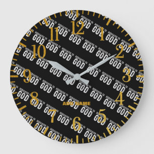 RELOJ REDONDO GRANDE DEDICADO AL TEXTO BLANCO DEL PERSONALIZABLE GUAY D