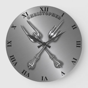 Reloj Redondo Grande Dedo medio de metales pesados del heavy de la