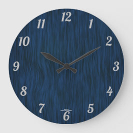 Reloj Redondo Grande Deep Blue Woodgrain Look Clock