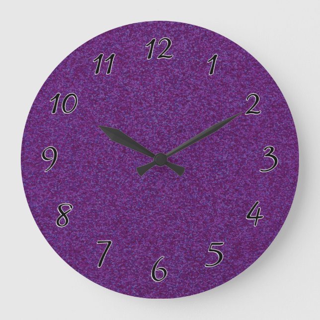 Reloj Redondo Grande Deep Purple Sparkly Bits (Anverso)