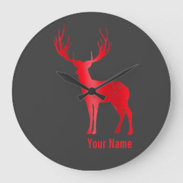 Reloj Redondo Grande Deer Chalet Antlers Retro Stag Antlers Vintage