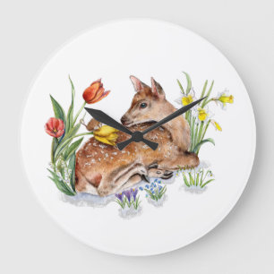 Reloj Redondo Grande Deer de primavera