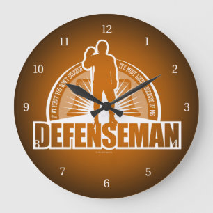 Reloj Redondo Grande Defenseman de Hockey