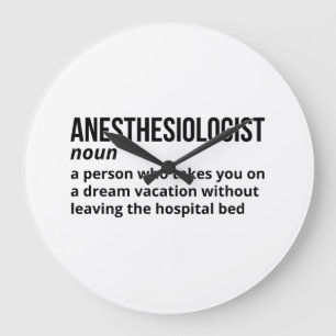 Reloj Redondo Grande Definición de anestesiólogo - Regalo Médico