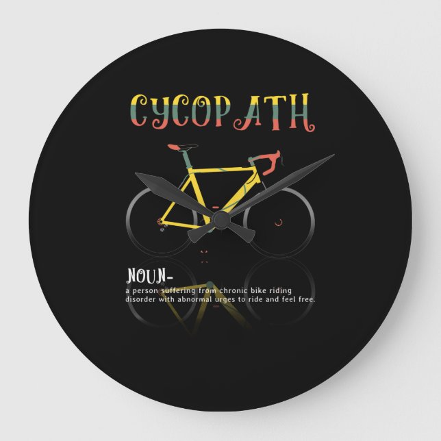 Reloj Redondo Grande Definition Funny Cycling Addict Gift for (Anverso)