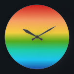 Reloj Redondo Grande Degradado de color arcoiris colorido<br><div class="desc">arcoiris, colorido, multicolor, multicolor, gay, homosexual, bandera, degradado, LGBT, bonito, bello, colores, colorido, multicolor, multicolor, homosexualidad, lesbiana, orgullo, orgullo, bisexual, transgénero, hippy, hippie, espectro, colores, brillantes, vibrantes, felices, visibles, prismáticos, abstractos, rojos, naranjas, amarillos, verdes, azules, azules, azules, azules, azules, azules y verdes biv, arcos, lisos, modernos, contemporáneos, de diseño, gráficos,...</div>