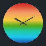 Reloj Redondo Grande Degradado de color arcoiris colorido<br><div class="desc">arcoiris, colorido, multicolor, multicolor, gay, homosexual, bandera, degradado, LGBT, bonito, bello, colores, colorido, multicolor, multicolor, homosexualidad, lesbiana, orgullo, orgullo, bisexual, transgénero, hippy, hippie, espectro, colores, brillantes, vibrantes, felices, visibles, prismáticos, abstractos, rojos, naranjas, amarillos, verdes, azules, azules, azules, azules, azules, azules y verdes biv, arcos, lisos, modernos, contemporáneos, de diseño, gráficos,...</div>
