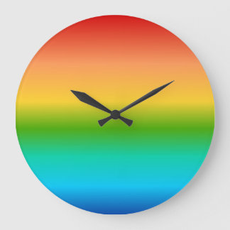 Reloj Redondo Grande Degradado de color arcoiris colorido