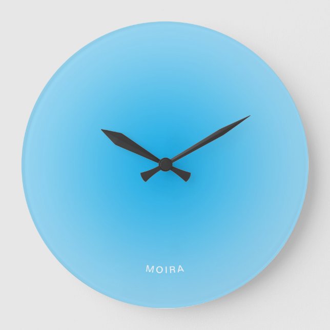 Reloj Redondo Grande Degradado Radial Azul Bebé a Acere (Anverso)