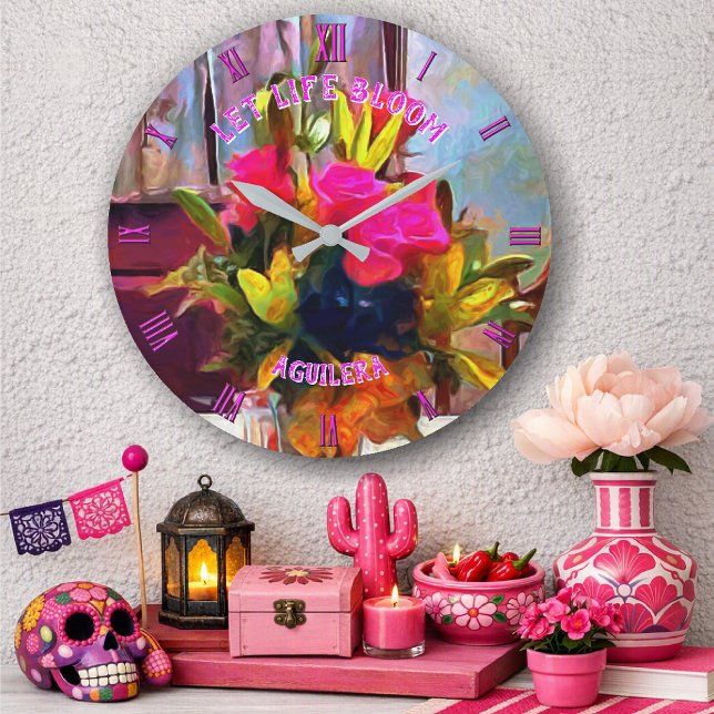 Reloj Redondo Grande Deja que la vida florezca PM0001 (Subido por el creador)