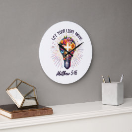 Reloj Redondo Grande Deja que tu luz brille