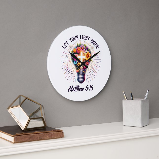 Reloj Redondo Grande Deja que tu luz brille (Oficina)