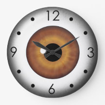 Reloj redondo grande del Personalizado Ojo Iris Oj