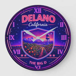 Reloj Redondo Grande Delano California Agricultural Valley Neon
