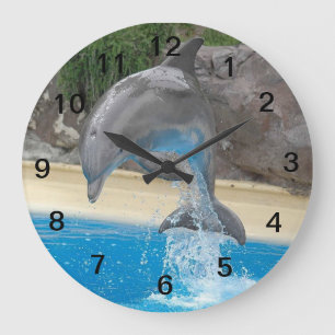 Reloj Redondo Grande Delfín de salto