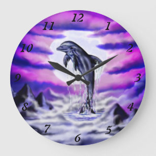 Reloj Redondo Grande Delfín lúfono
