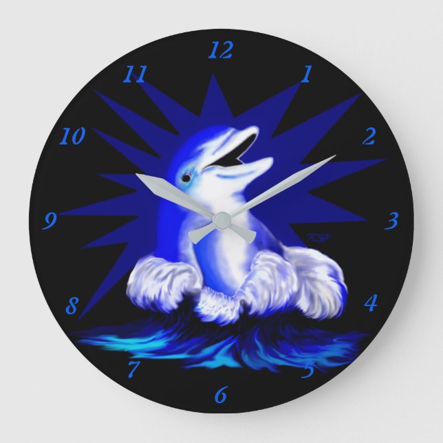 Reloj Redondo Grande Delfín sonriente (Anverso)