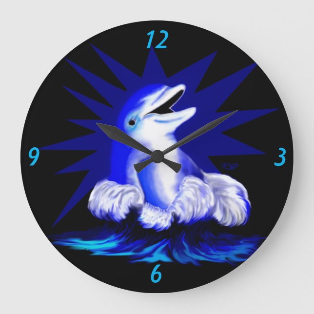 Reloj Redondo Grande Delfín sonriente (Anverso)