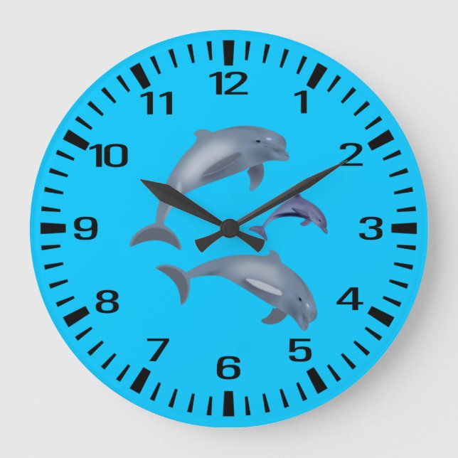 Reloj Redondo Grande Delfines (Anverso)